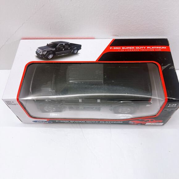 Ford F-350 Super Duty Platinum 1:28 Scale Friction Car Model Black Collectible - Picture 2 of 7